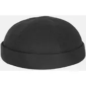 HANSEHELD Docker Cap Leinen Schwarz Kurz Flach Segler Sailor Cap