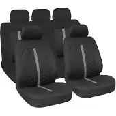 Lampa Stinger Sitzschonbezug Sitzbezüge Set Vorne und Hinten Universal Polyester Schwarz Grau
