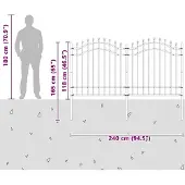 vidaXL Gartenzaun WOERDEN 240 x 165 cm Pulverbeschichteter Stahl Weiß