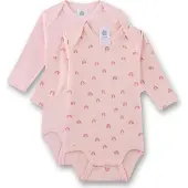Sanetta Baby-Body langarm (Doppelpack) rosa Regenbogen 104
