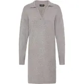 Oxmo Strickkleid "Strickkleid OXNera", Damen, Gr. L, N-Gr, grau (mid grau melange), Obermaterial: 50% Viskose CV. 27% Nylon NY. 23% Polyester PES., Kleider Strickkleid