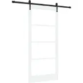 vidaXL Schiebetür Weiß 93 x 202 cm Massivholz Kiefer und Glas