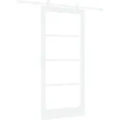 vidaXL Schiebetür ORKDAL Weiß 93 x 202 cm Massivholz Kiefer und Glas