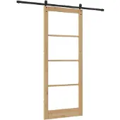 vidaXL Schiebetür ORKDAL 93 x 232 cm Massivholz Kiefer und Glas Natur