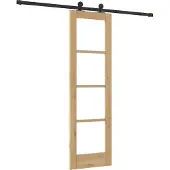 vidaXL Schiebetür ORKDAL Natürlich und Schwarz 61 x 198,5 cm