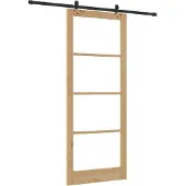 vidaXL Schiebetür ORKDAL Natürlich und Schwarz 93 x 232 cm