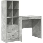 vidaXL Schreibtisch Beton Grau 125,5 x 50 x 127 cm 2 stk.