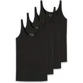 Schiesser Unterhemd "T-Shirt 4er Pack", Damen, Gr. XXL, N-Gr, schwarz, Obermaterial: 95% Baumwolle CO. 5% Elasthan EL., Unterhemden Unterhemd