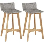 vidaXL Möbel Barhocker 2 Stk. Massivholz Akazie - Gartensessel 44229