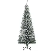 HOMCOM Künstlicher Weihnachtsbaum 180 cm Bleistift Kiefernbaum mit Schnee