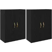 vidaXL Wandschrank 2 Stk. Schwarz Eichen-Optik 69,5 x 34 x 90 cm