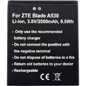 AccuCell 2500mAh Akku passend für ZTE Blade A530 Li-Ion, 3,8V 9,5Wh, Li3826T43P4h705949