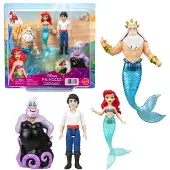 Mattel Disney Princess Disney Prinzessin Arielle Charakterset mit 4 kleinen Puppen, inspiriert vom Disney-Film „Arielle, die Meerjungfrau“, 3 Jahr(e), Mädchen, 200 mm, Mehrfarbig