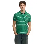 Superdry für Herren. M1110464A Grünes Vintage-Streifen-Polohemd (XXL), Lässig, Baumwolle, Kurzarm
