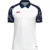 Jako Herren Polo Sonic 6326-039 L - Weiß/Marine/Rot - L