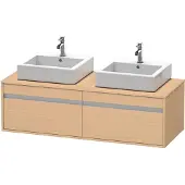 Duravit Ketho Konsolenwaschtischunterbau wandhängend, 1400x426x550 mm, 2 Auszüge, für 2 Aufsatzbecken, beidseitig, KT6697B3030