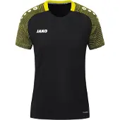 Jako Performance T-Shirt Damen - Soft Yellow / Schwarz | Größe: 34