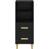 vidaXL Sideboard Schwarz Eichen-Optik 34 x 34,5 x 90 cm Holzwerkstoff