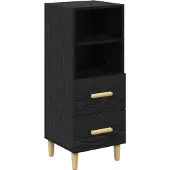 vidaXL Sideboard Schwarz Eichen-Optik 34 x 34,5 x 90 cm Holzwerkstoff