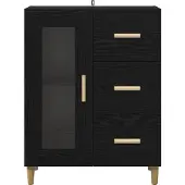 vidaXL Sideboard Schwarz Eichen-Optik 69,5 x 34 x 90 cm Holzwerkstoff