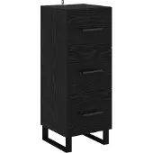 vidaXL Sideboard Schwarz Eichen-Optik 34,5 x 34 x 90 cm Holzwerkstoff