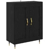 vidaXL Sideboard Schwarz Eichen-Optik 69,5 x 34 x 90 cm Holzwerkstoff