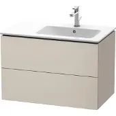 Duravit L-Cube Waschtischunterbau wandhängend, 2 Schubkästen, Becken rechts, 820x550x481mm, LC629208383, Farbe: Taupe Supermatt Dekor