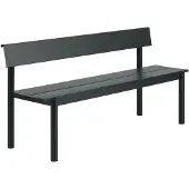Muuto - Linear Steel Bank mit Rückenlehne, 170 cm, schwarz