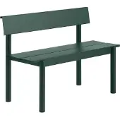 Muuto - Linear Steel Bank mit Rückenlehne, 110 cm, dunkelgrün