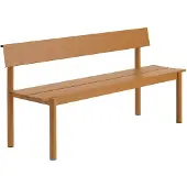 Muuto Linear Steel Gartenbank mit Rückenlehne, 170 cm, burnt orange