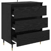 vidaXL Sideboard Schwarz Eichen-Optik 60 x 35 x 70 cm Holzwerkstoff
