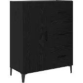 vidaXL Sideboard Schwarz Eichen-Optik 69,5 x 34 x 90 cm Holzwerkstoff