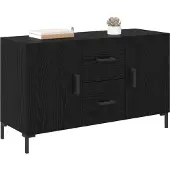 vidaXL Sideboard Schwarz Eichen-Optik 100 x 36 x 60 cm Holzwerkstoff