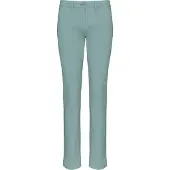 Kariban Damen Chino Hose, enzymgewaschen, mit Used-Look, schrägen Seitentaschen und Paspel-Gesäßtaschen