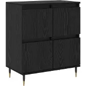 vidaXL Sideboard Schwarz Eichen-Optik 60 x 35 x 70 cm