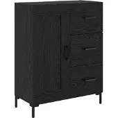vidaXL Sideboard Schwarz Eichen-Optik 69.5 x 34 x 90 cm Holzwerkstoff