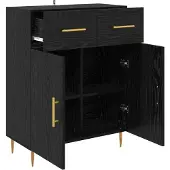 vidaXL Sideboard Schwarz Eichen-Optik 69,5 x 34 x 90 cm Holzwerkstoff