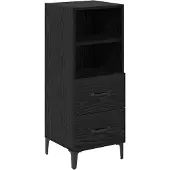 vidaXL Sideboard Schwarz Eichen-Optik 34 x 34,5 x 90 cm Holzwerkstoff