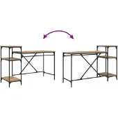 vidaXL Schreibtisch Artisan-Eiche Holzwerkstoff 135 x 50 x 90 cm