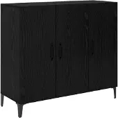 vidaXL Sideboard Schwarz Eichen-Optik 34 x 90 x 80 cm Holzwerkstoff