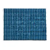 HAY - Outdoor Market Sofasitzkissen, blau mit beigen Streifen
