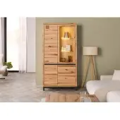 MASSIVMOEBEL24.DE Vitrine Kernbuche 103x40x205 natur geölt VILLANDERS #101