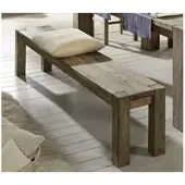 MASSIVMOEBEL24.DE Bank Sheesham 160x35x45 grau geölt NATURE GREY #140