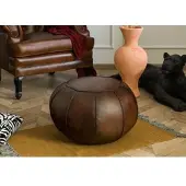 MASSIVMOEBEL24.DE Pouf Hocker Echtleder 58x58x38 braun CHESTERFIELD #19