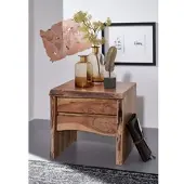 MASSIVMOEBEL24.DE Nachttisch Akazie 45x40x45 natur lackiert PURE ACACIA #311