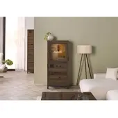 MASSIVMOEBEL24.DE Vitrine Kernbuche 65x40x148 tabacco braun geölt VILLANDERS #204