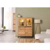 MASSIVMOEBEL24.DE Vitrine Kernbuche 103x40x148 natur geölt VILLANDERS #102