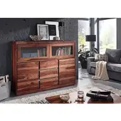 MASSIVMOEBEL24.DE Highboard Sheesham 150x40x115 noble unique lackiert SYDNEY #103