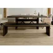 MASSIVMOEBEL24.DE Bank Eiche 193x40x45 dunkelbraun lackiert BEAMS #85