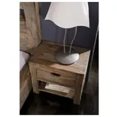 MASSIVMOEBEL24.DE Nachttisch Sheesham 50x35x45 grau geölt NATURE GREY #91
